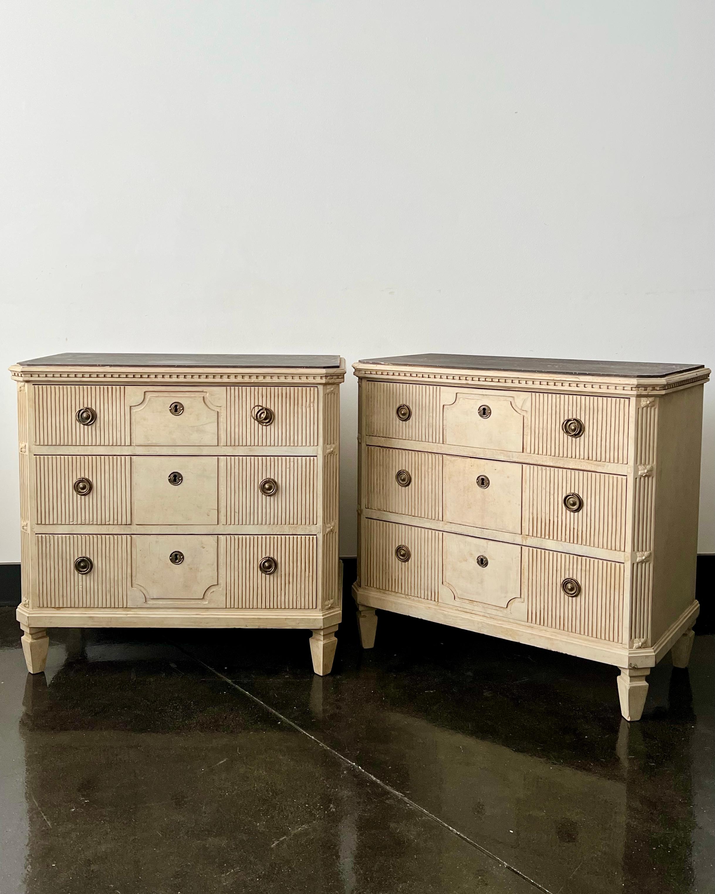 Pair of Swedish 19th Century Chest of Drawers In Good Condition In Charleston, SC