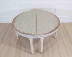 Pair of Swedish 19th Century Gustavian Style Demi-Lune Tables