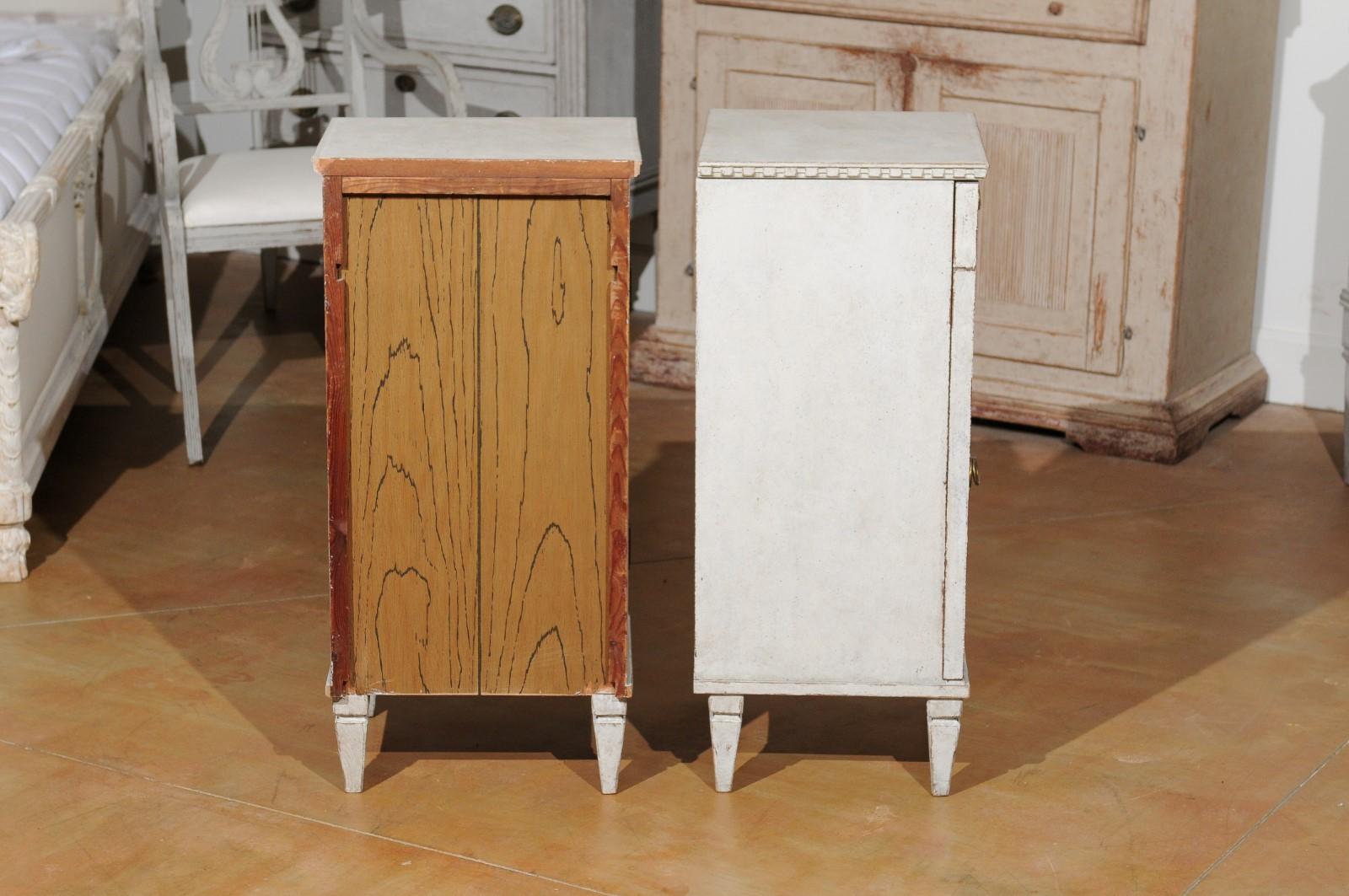 Pair of Swedish 19th Century Gustavian Style Nightstands with Drawers and Doors 3