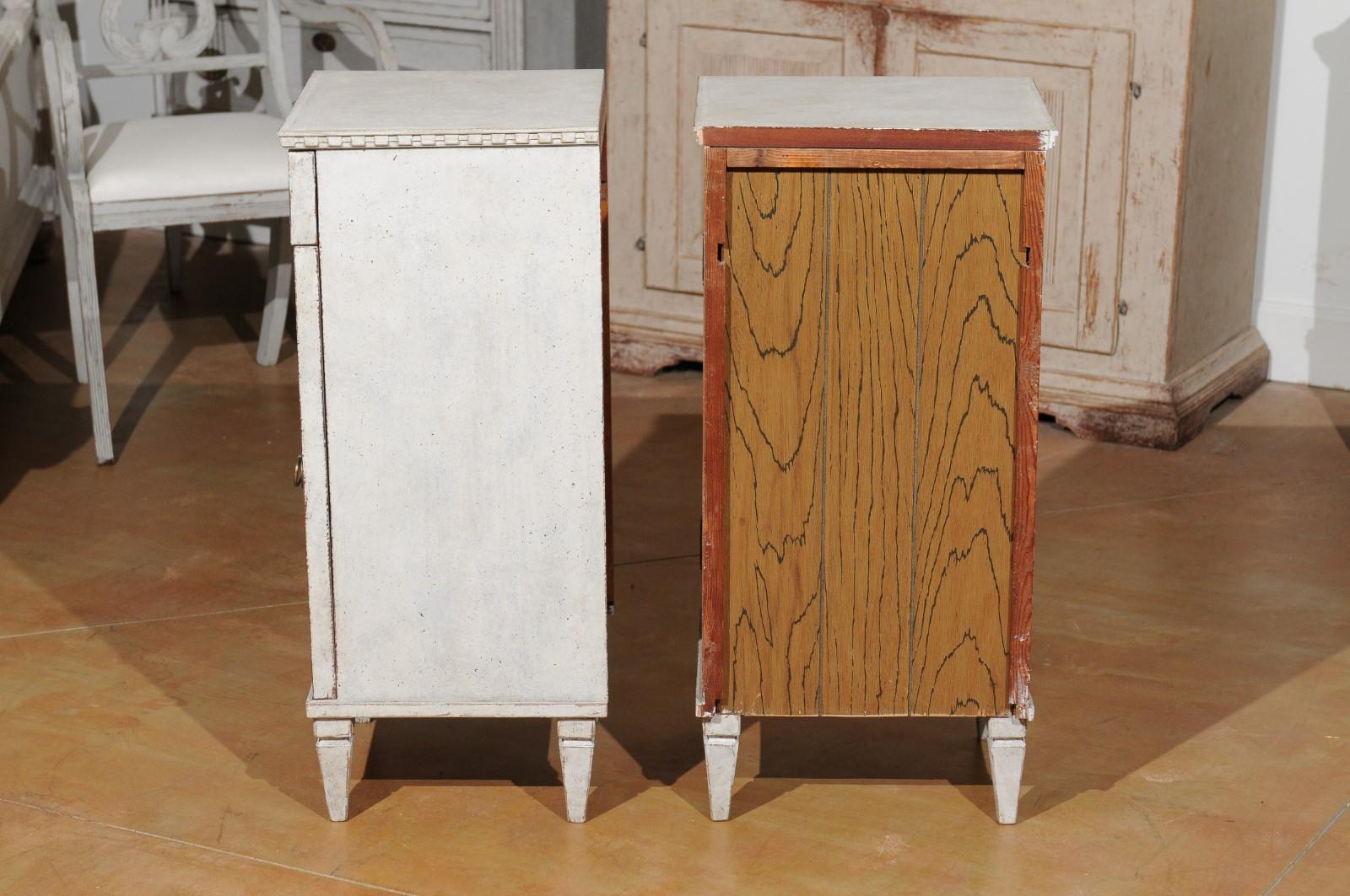 Pair of Swedish 19th Century Gustavian Style Nightstands with Drawers and Doors 4