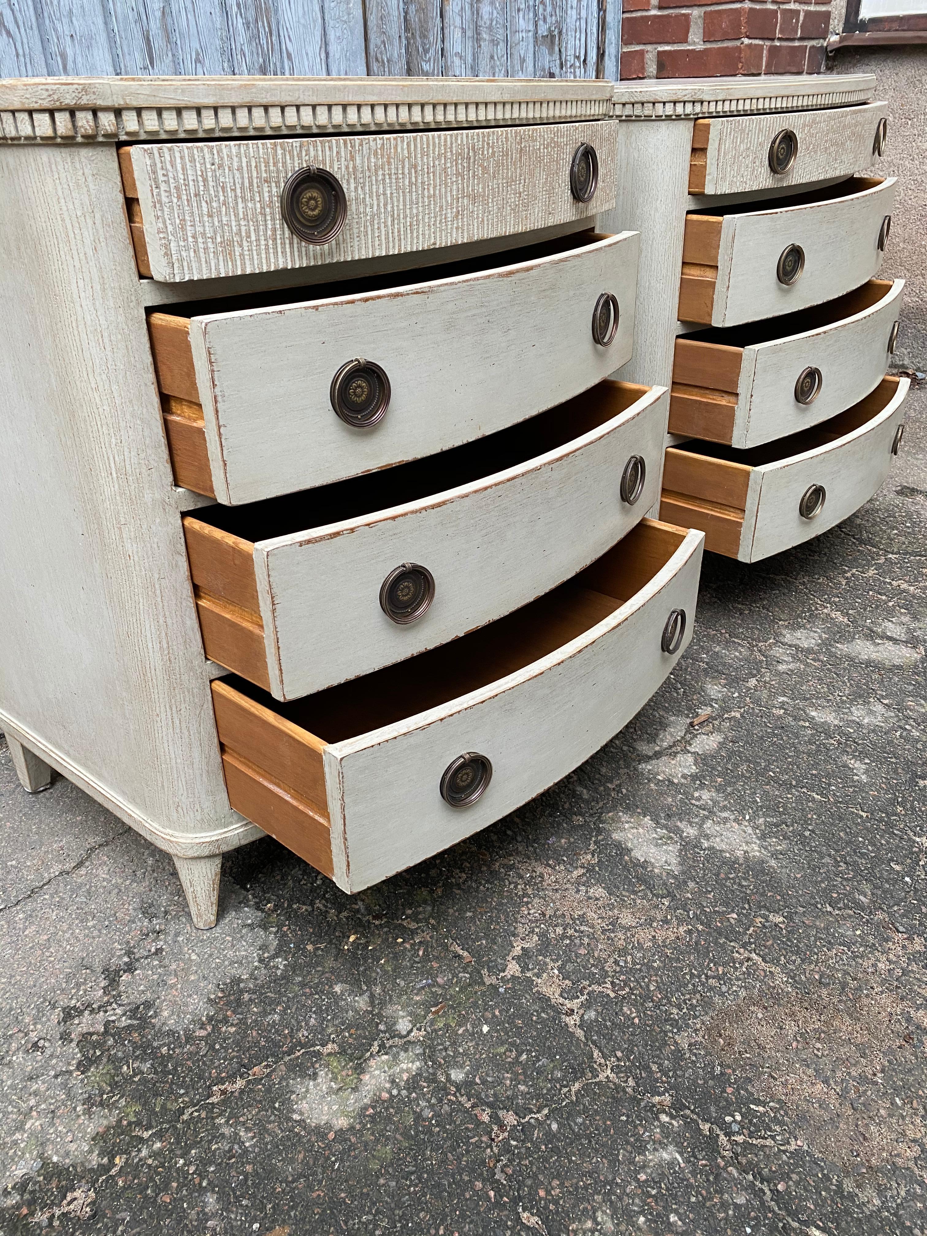 Pair of Swedish 19th Century Painted Chest of Drawers 2