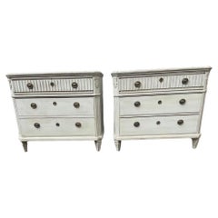 Pair of Swedish 19th Century Painted Chest of Drawers