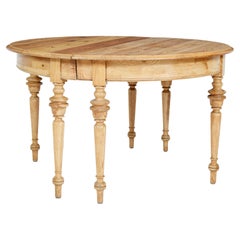 Antique Pair of Swedish 19th Century Pine Demilune Occasional Tables