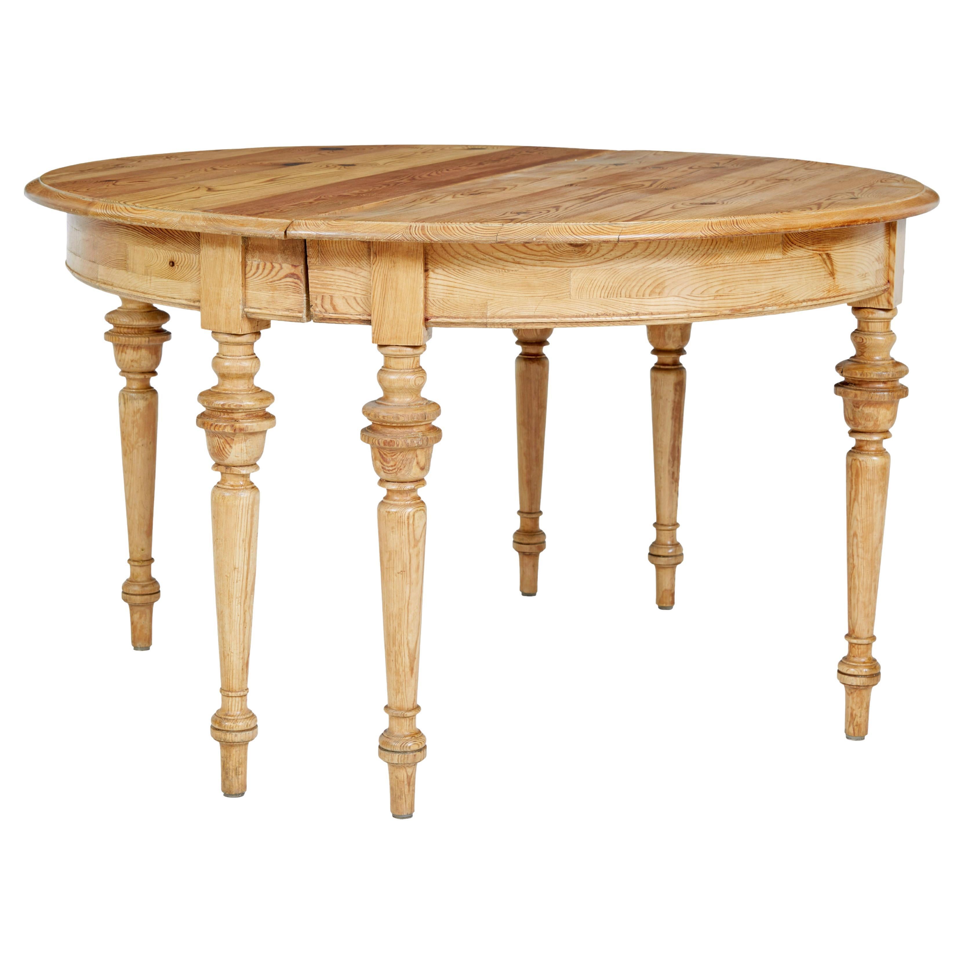 Pair of Swedish 19th century pine demi lune occasional tables For Sale