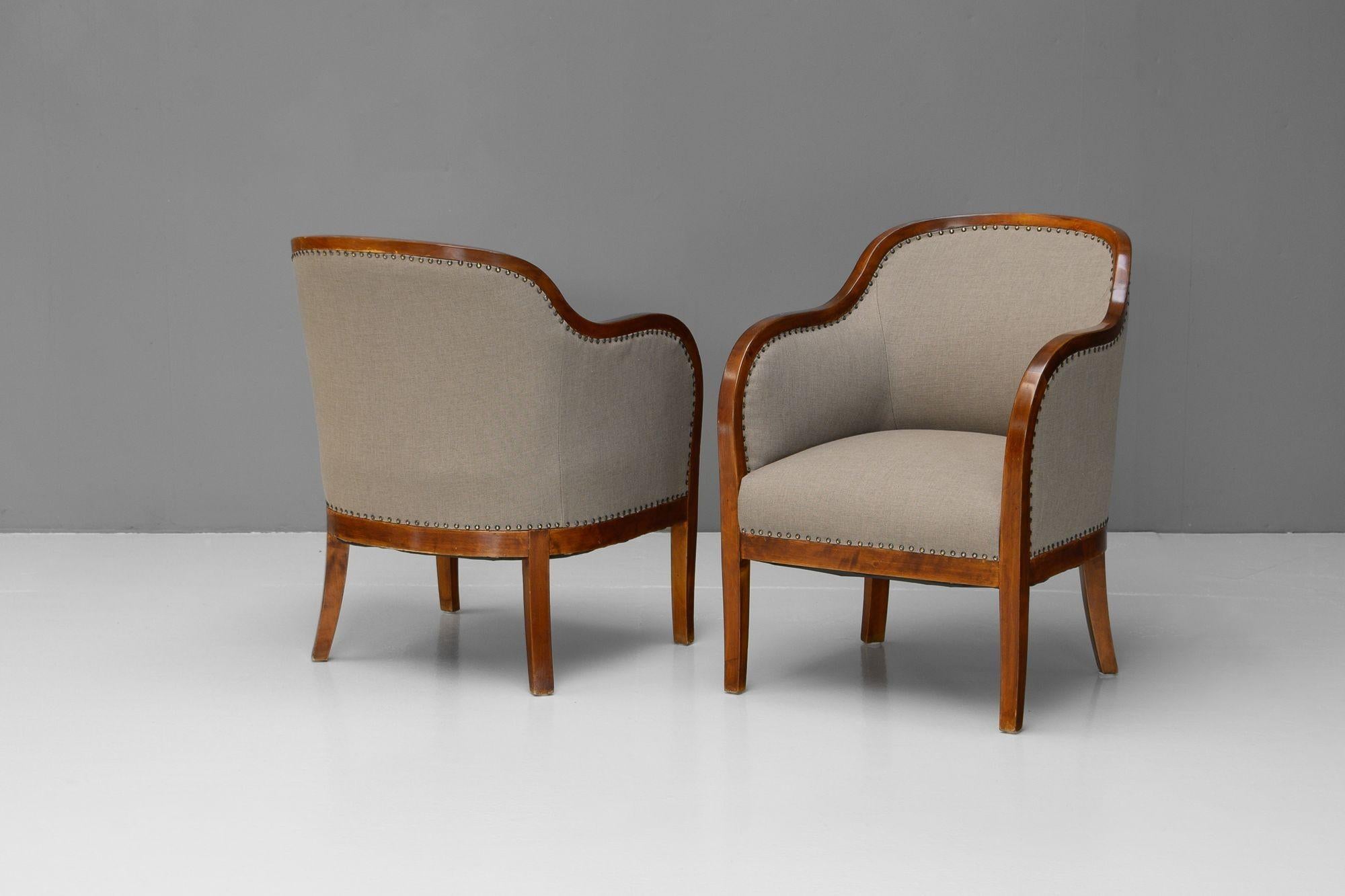 Art déco Paire de fauteuils suédois en vente