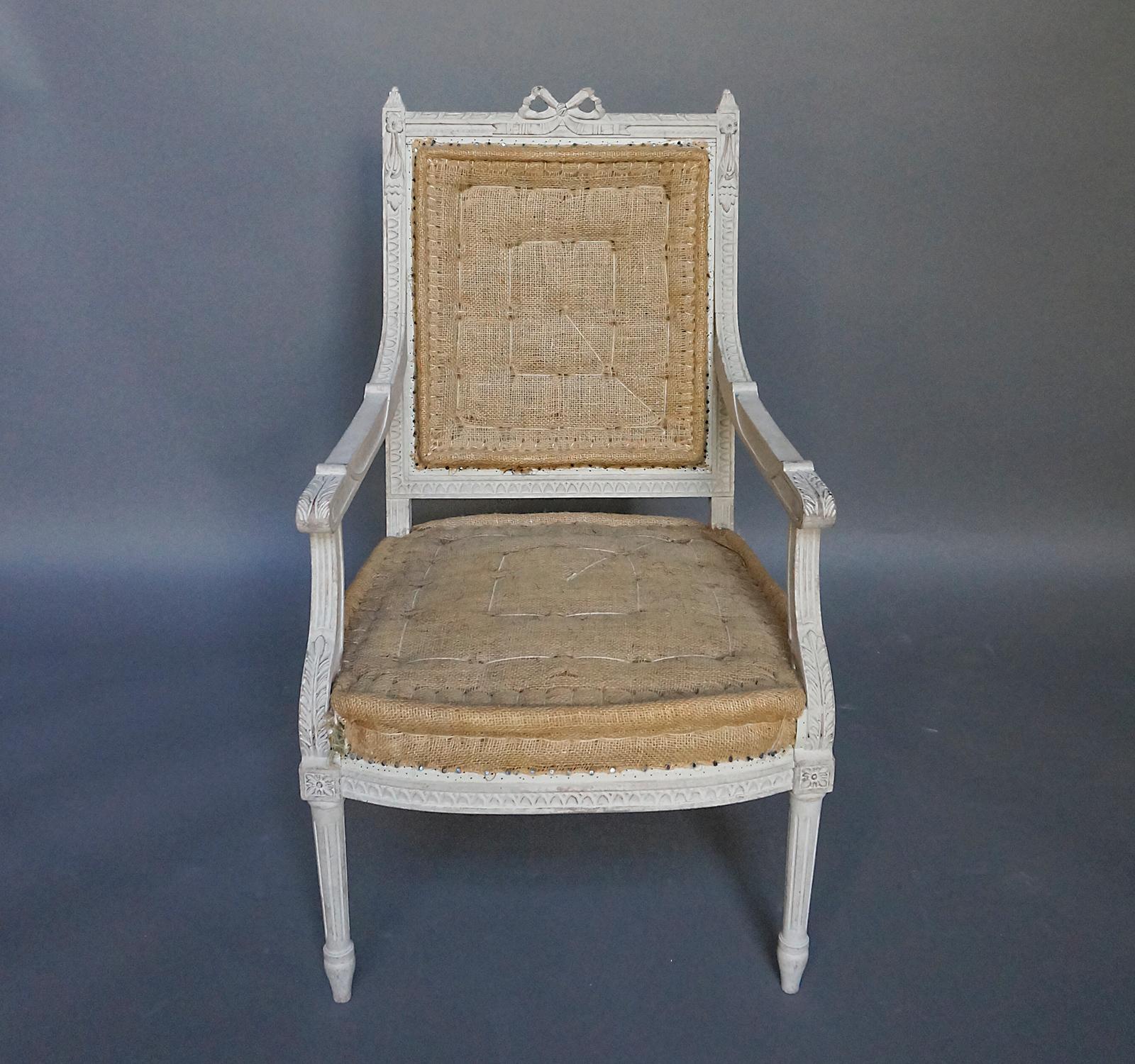Pair of Swedish Armchairs in the Gustavian Style For Sale 1