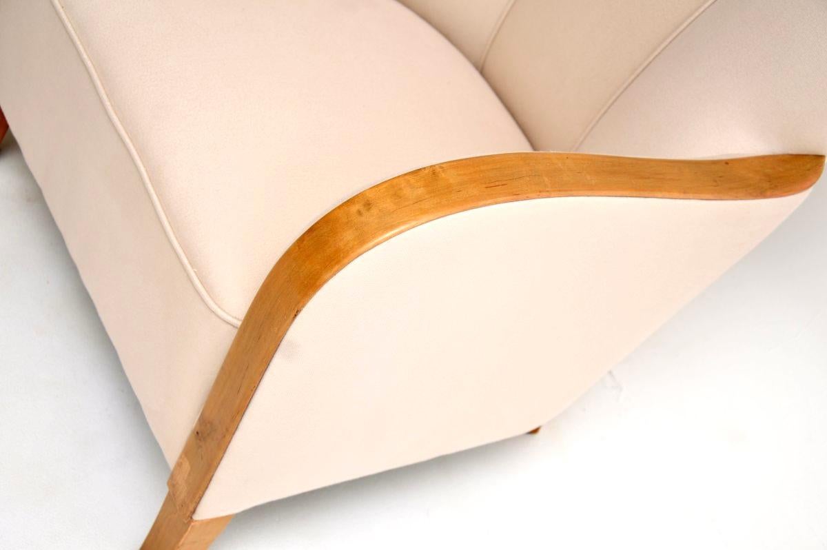 Paire de fauteuils Art Déco suédois en bouleau satiné en vente 3