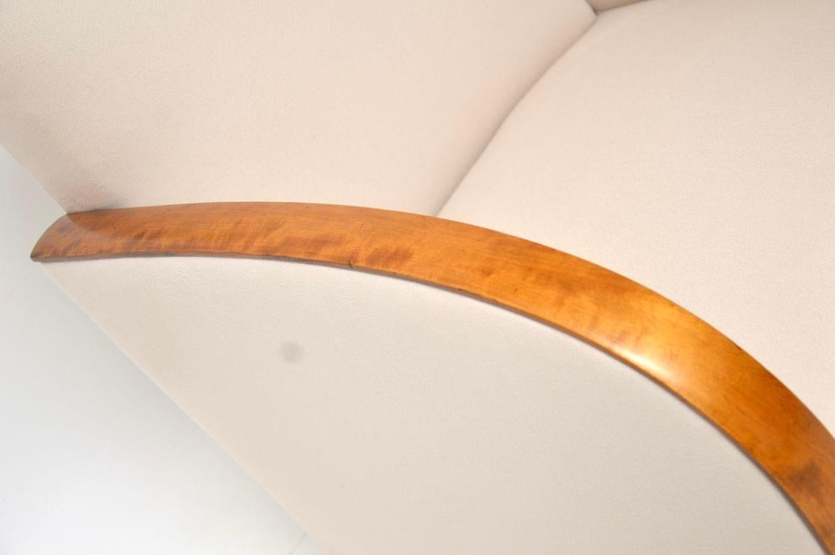 Pair of Swedish Art Deco Armchairs in Satin Birch en vente 2