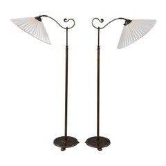 Paire de lampadaires Art Déco suédois, années 1930