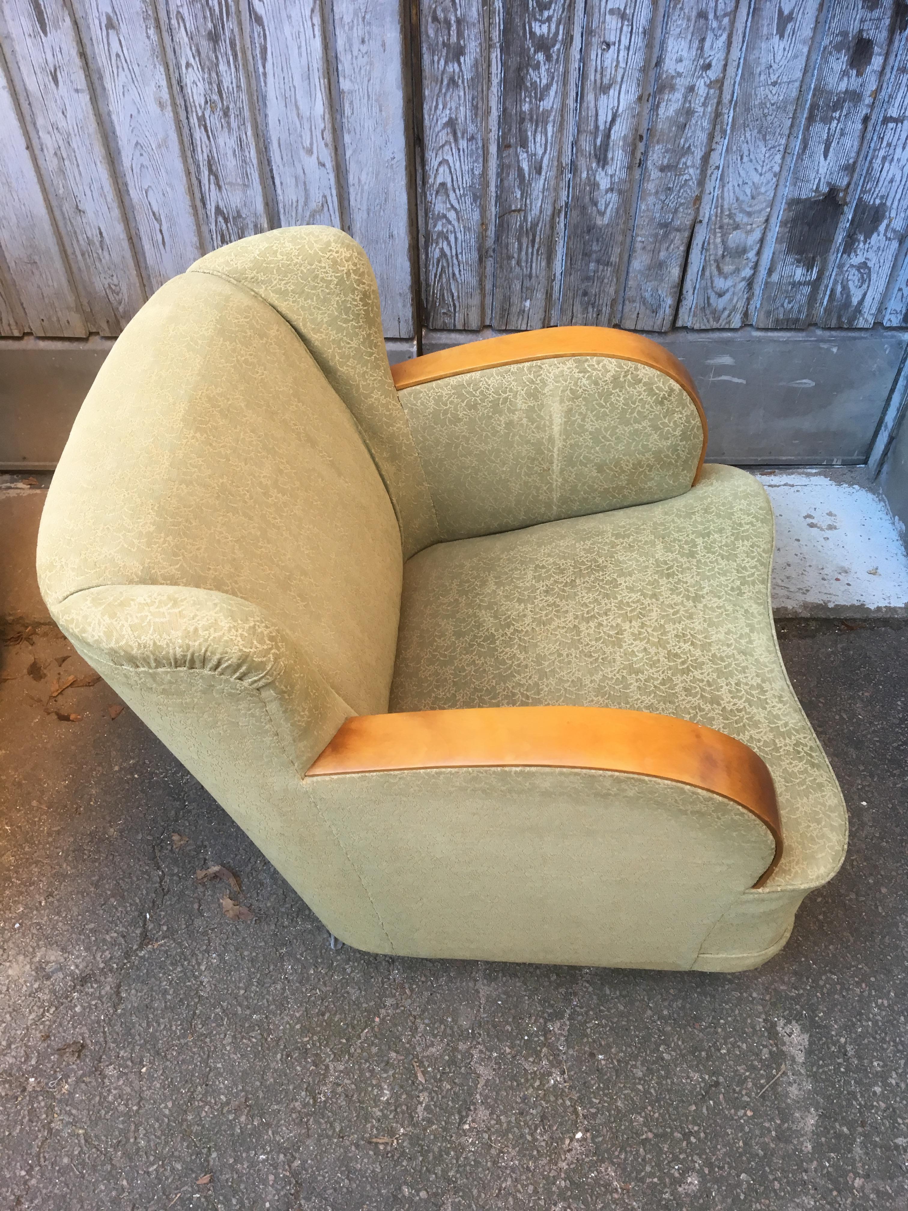 Pair of Swedish Art Deco Lounge Chairs 5