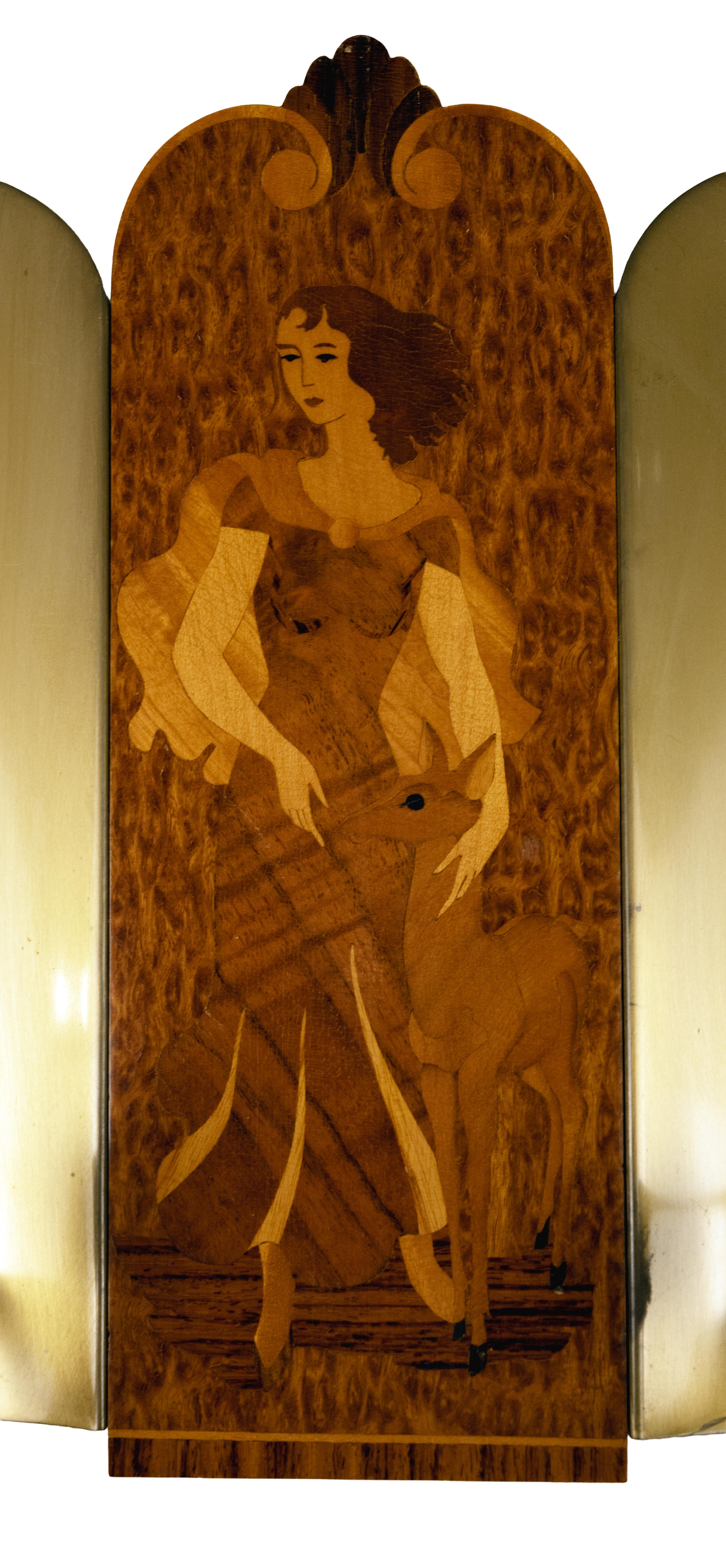 Pair of Swedish Art Deco Marquetry Wall Sconces For Sale 1