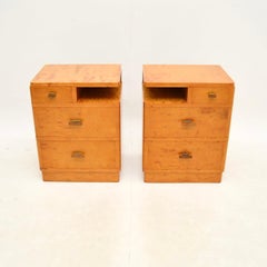 Pair of Swedish Art Deco Satin Birch Bedside Chests