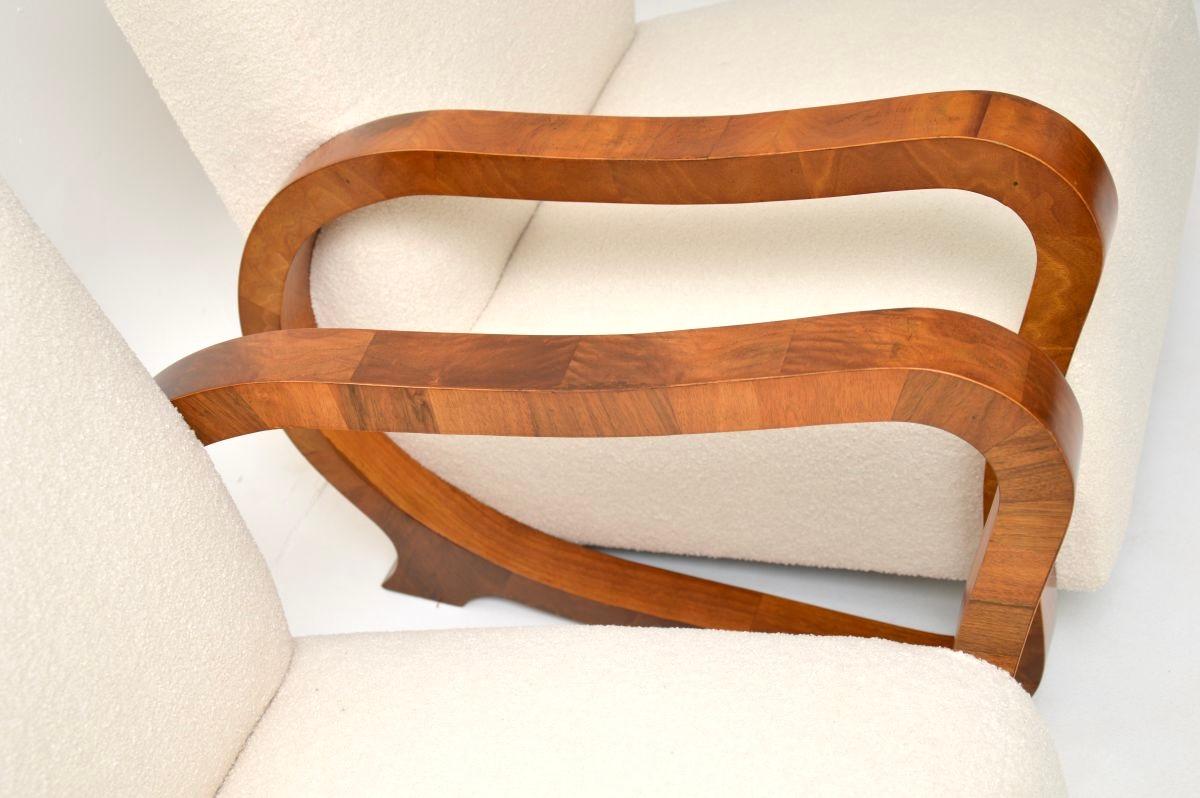 Pair of Swedish Art Deco Walnut Armchairs im Angebot 3