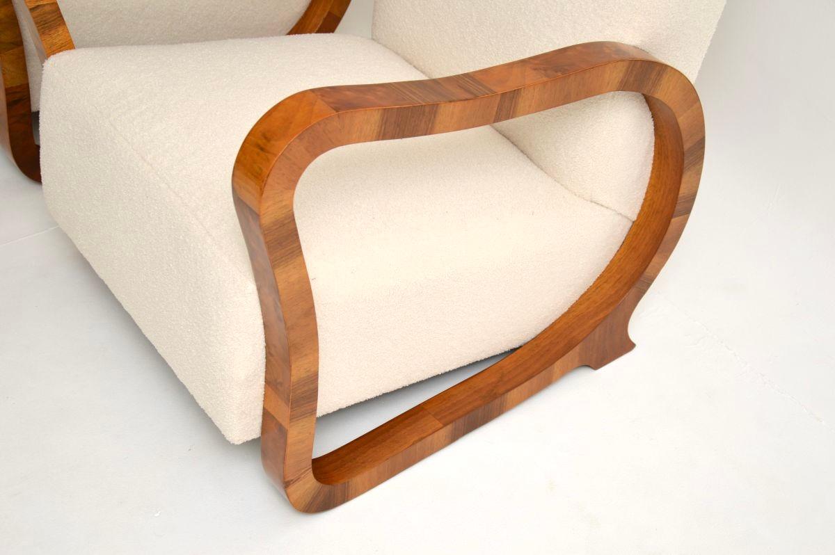 Pair of Swedish Art Deco Walnut Armchairs im Angebot 5