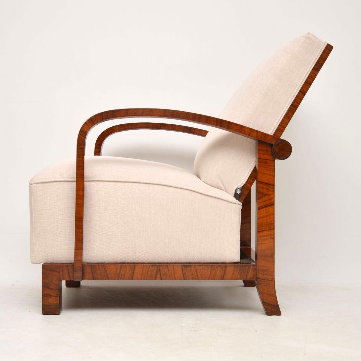 Mid-20th Century Pair of Swedish Art Deco Walnut Armchairs