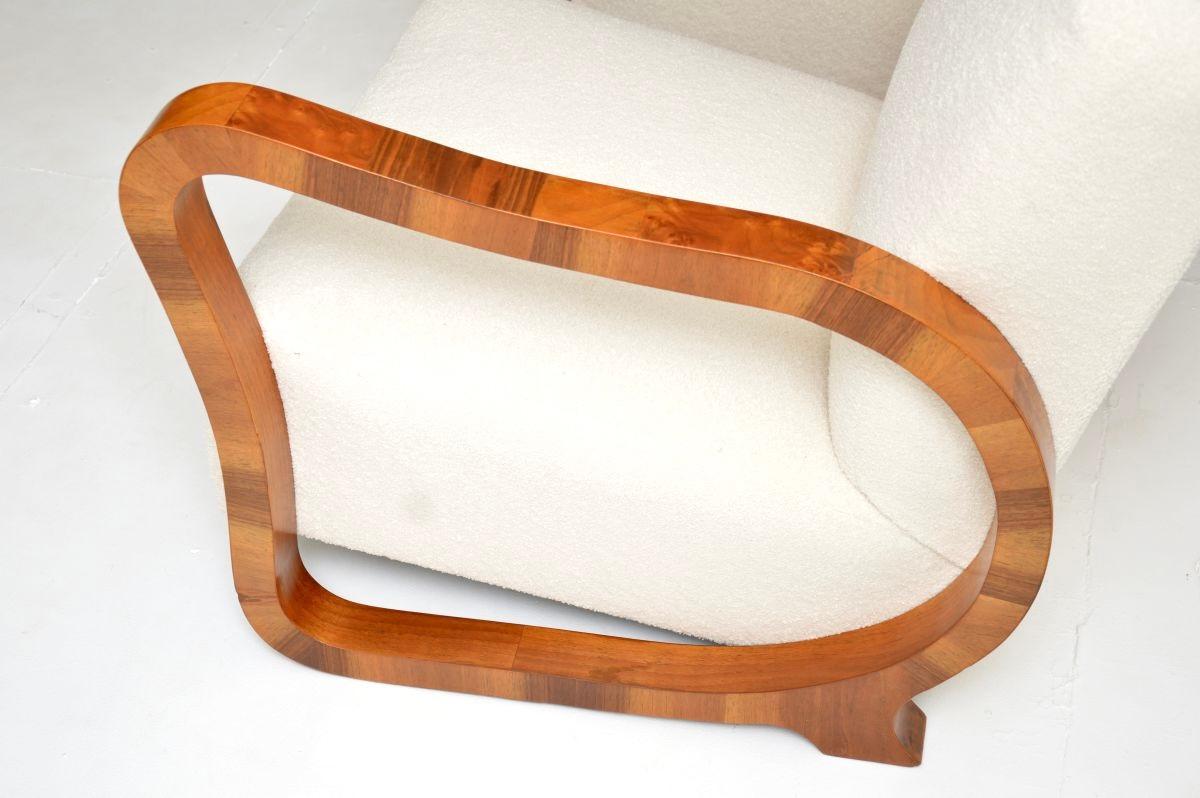 Pair of Swedish Art Deco Walnut Armchairs im Angebot 1