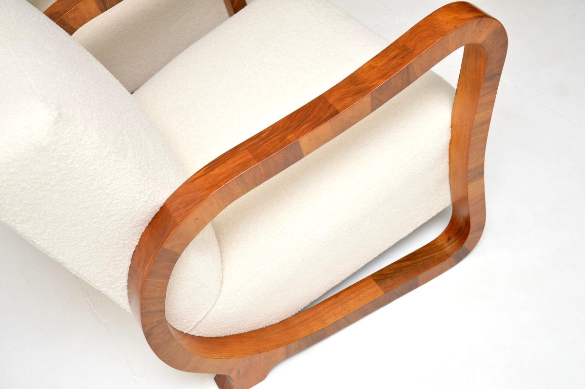 Pair of Swedish Art Deco Walnut Armchairs im Angebot 2