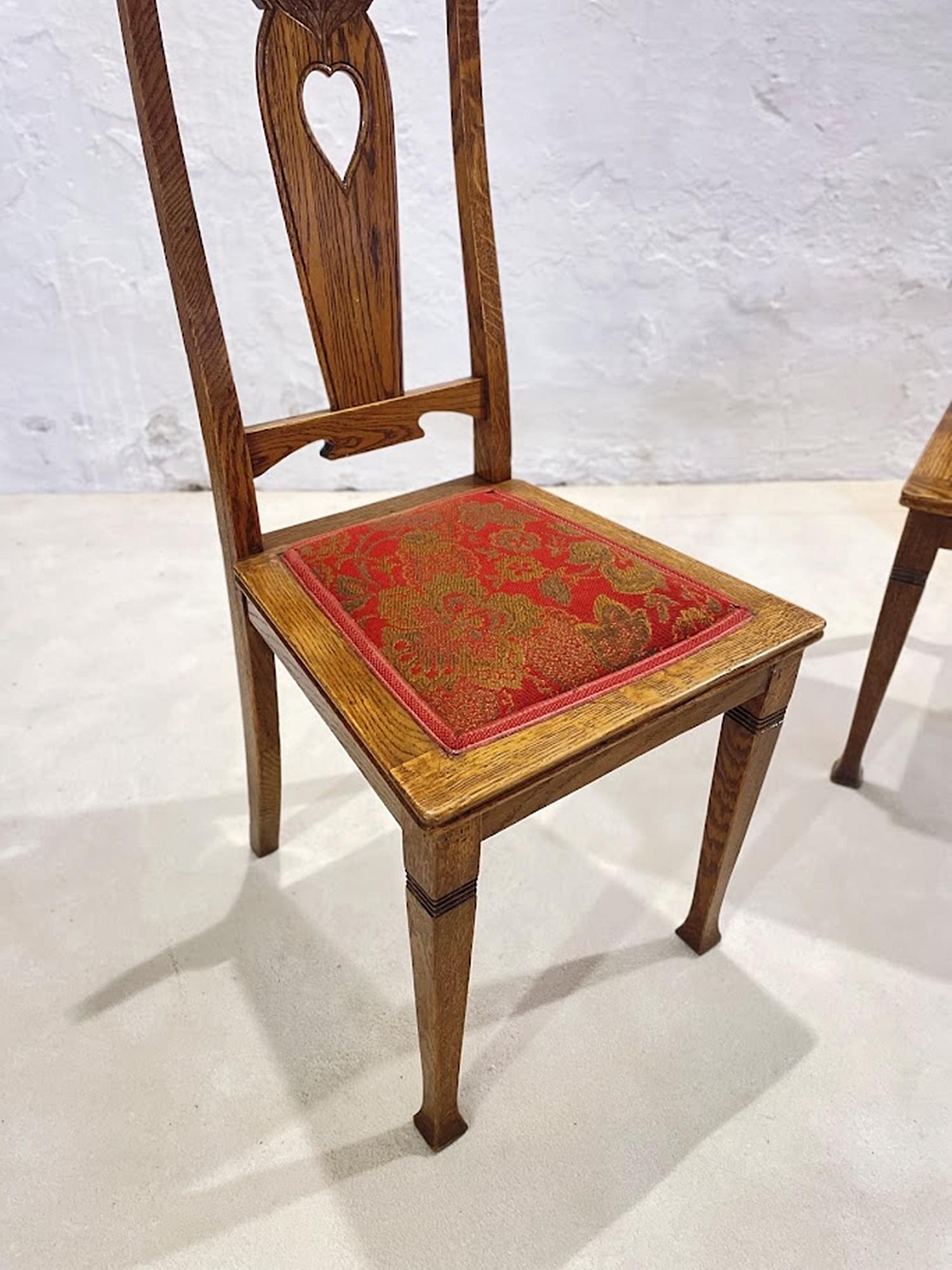 Chêne Paire de chaises suédoises Art Nouveau en Oak, vers 1910 en vente