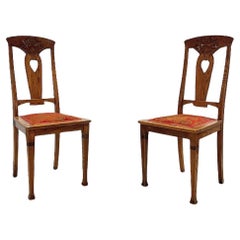 Paire de chaises suédoises Art Nouveau en Oak, vers 1910