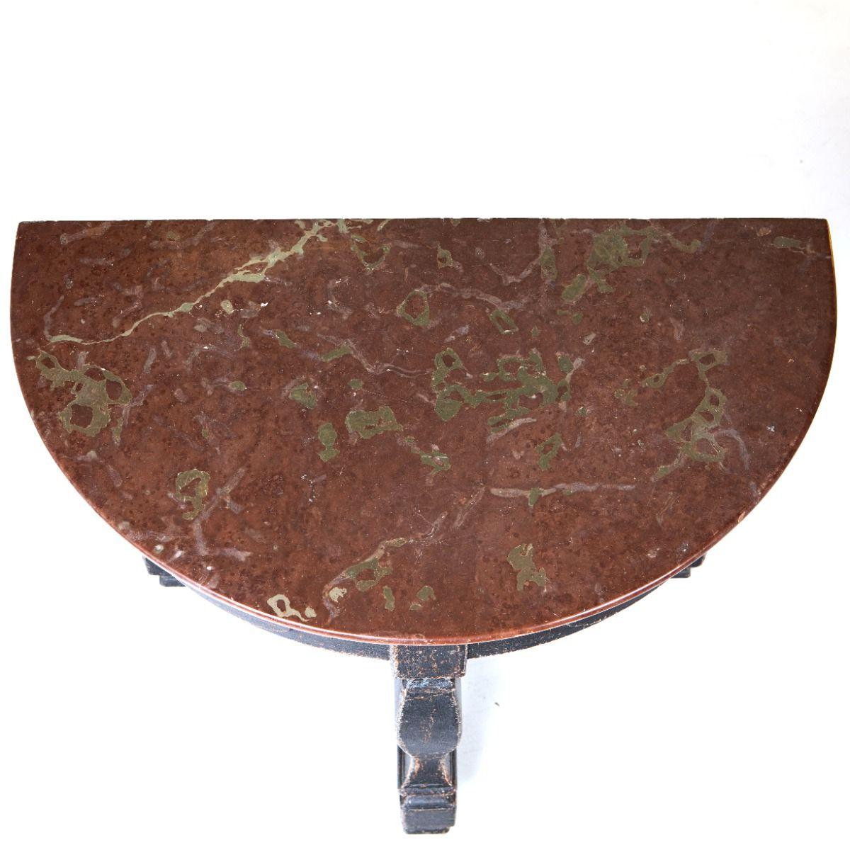 19th Century Pair of Swedish Baroque Style Console Tables with Öland Stone Tops For Sale