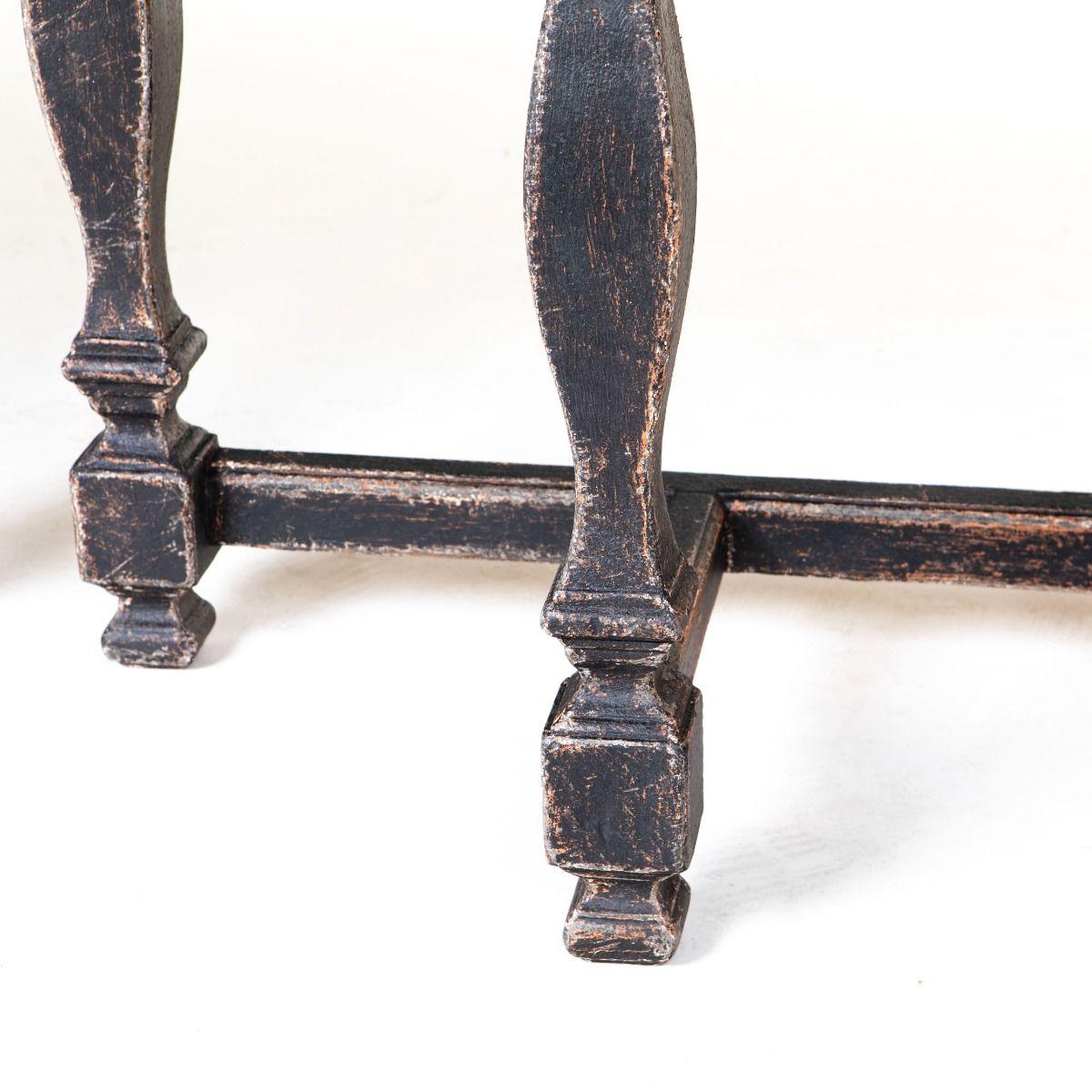 Pair of Swedish Baroque Style Console Tables with Öland Stone Tops For Sale 4
