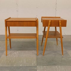Pair of Swedish, Bedside Tables in Teak, 1960s