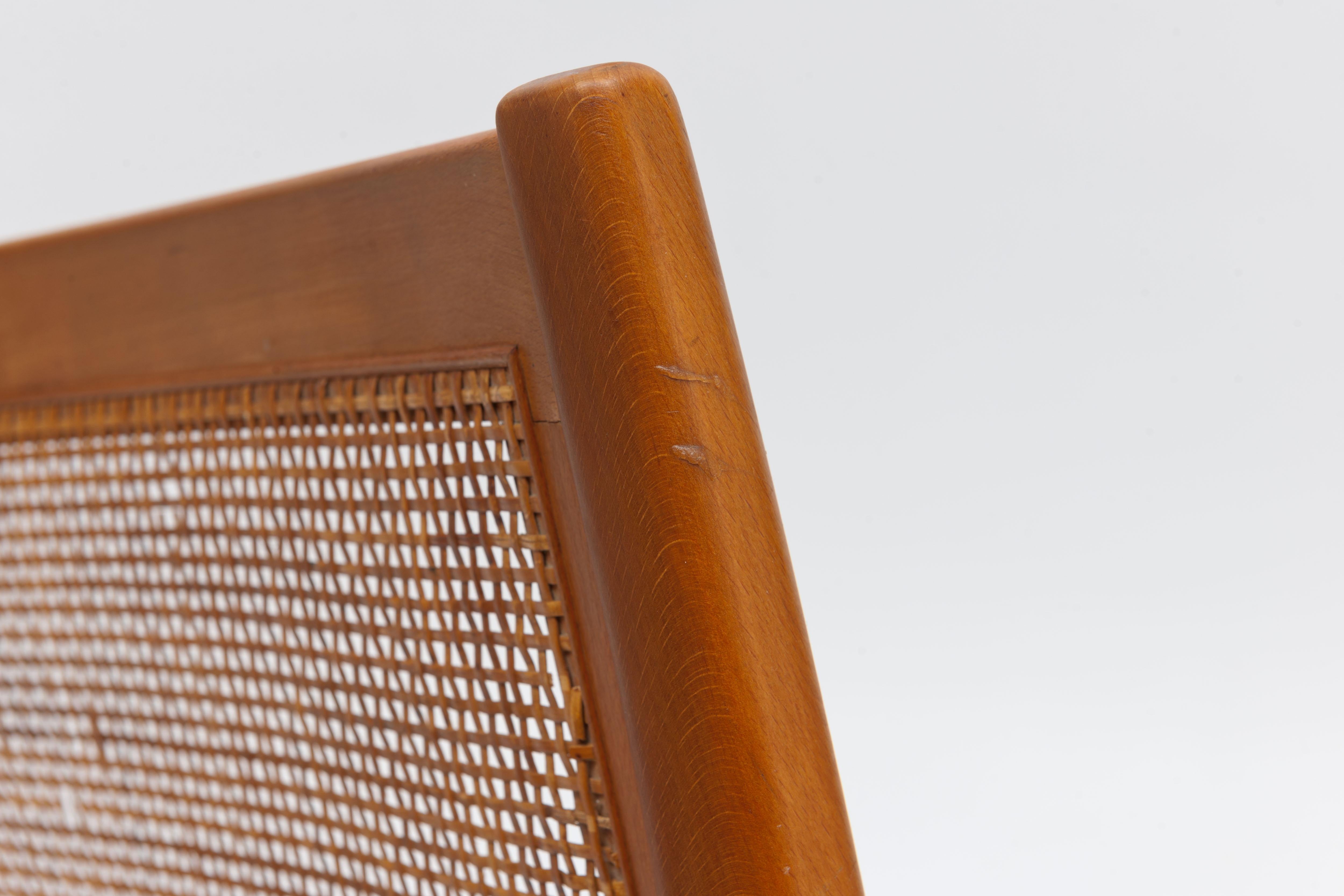 Pair of Swedish Beech and Cane Lounge Chairs by Karl Erik Ekselius 6