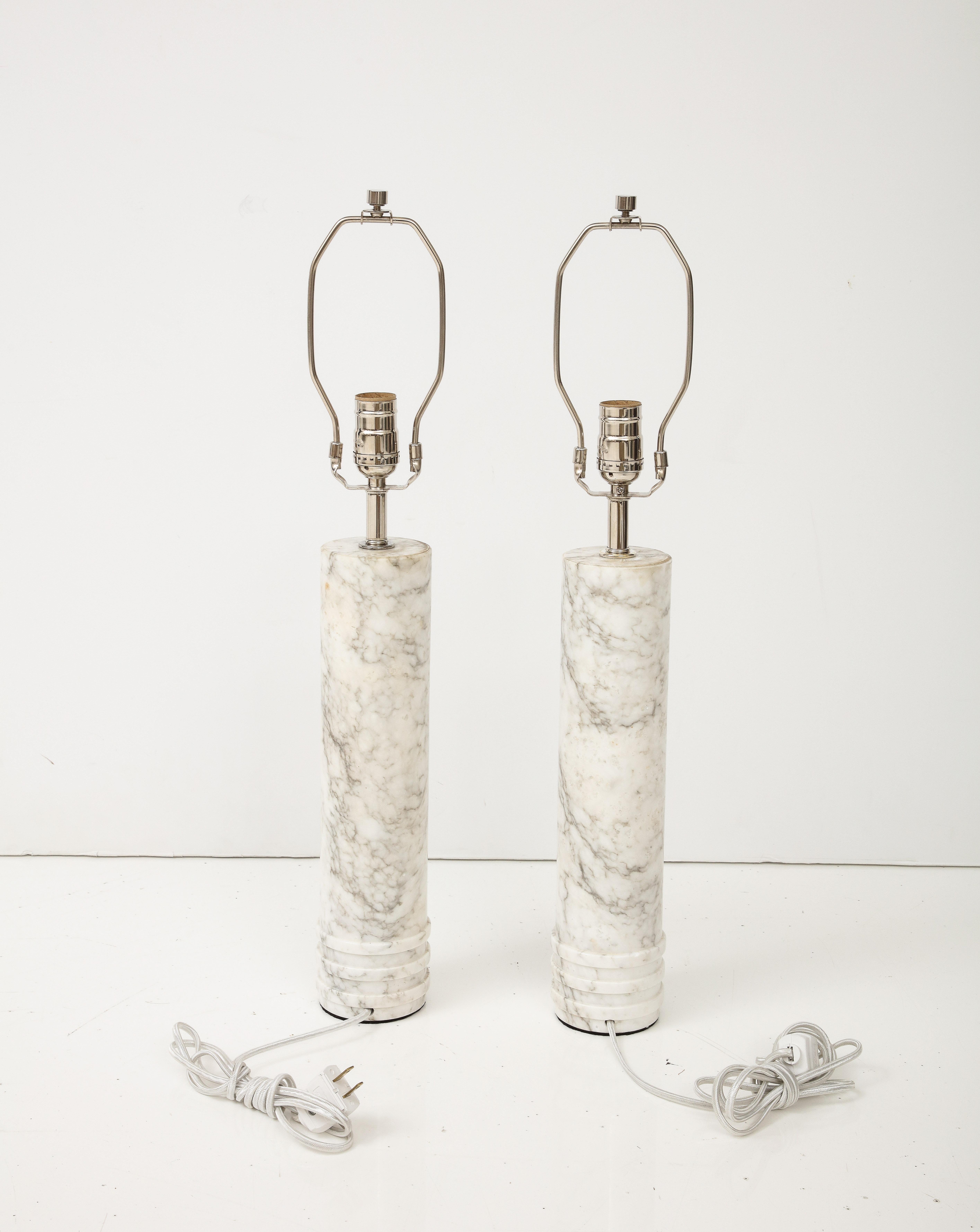 Pair of Swedish Bergboms B-10 Marble Table Lamps, circa 1960s For Sale 7