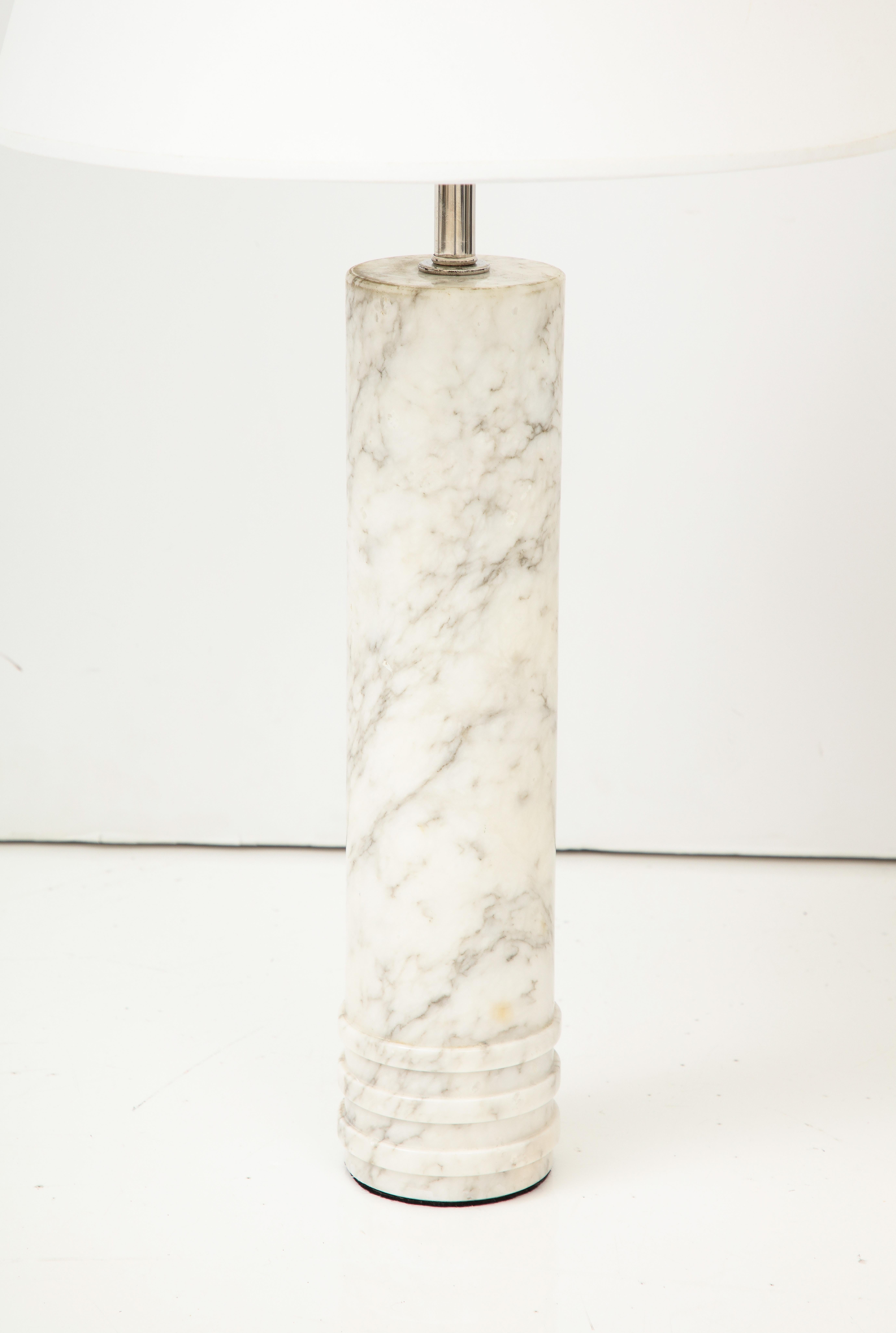 Pair of Swedish Bergboms B-10 Marble Table Lamps, circa 1960s In Good Condition For Sale In New York, NY