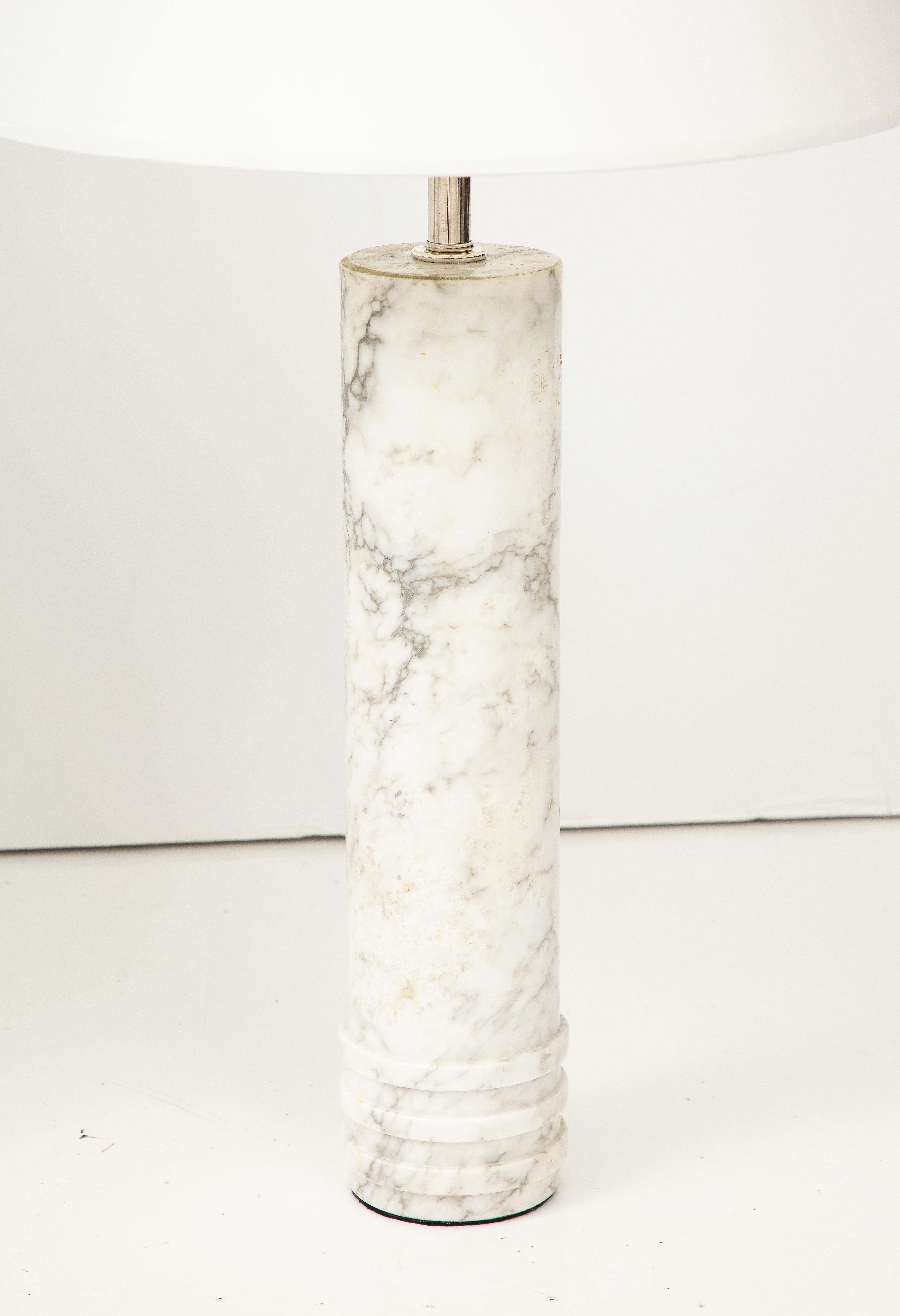 Mid-20th Century Pair of Swedish Bergboms B-10 Marble Table Lamps, circa 1960s For Sale