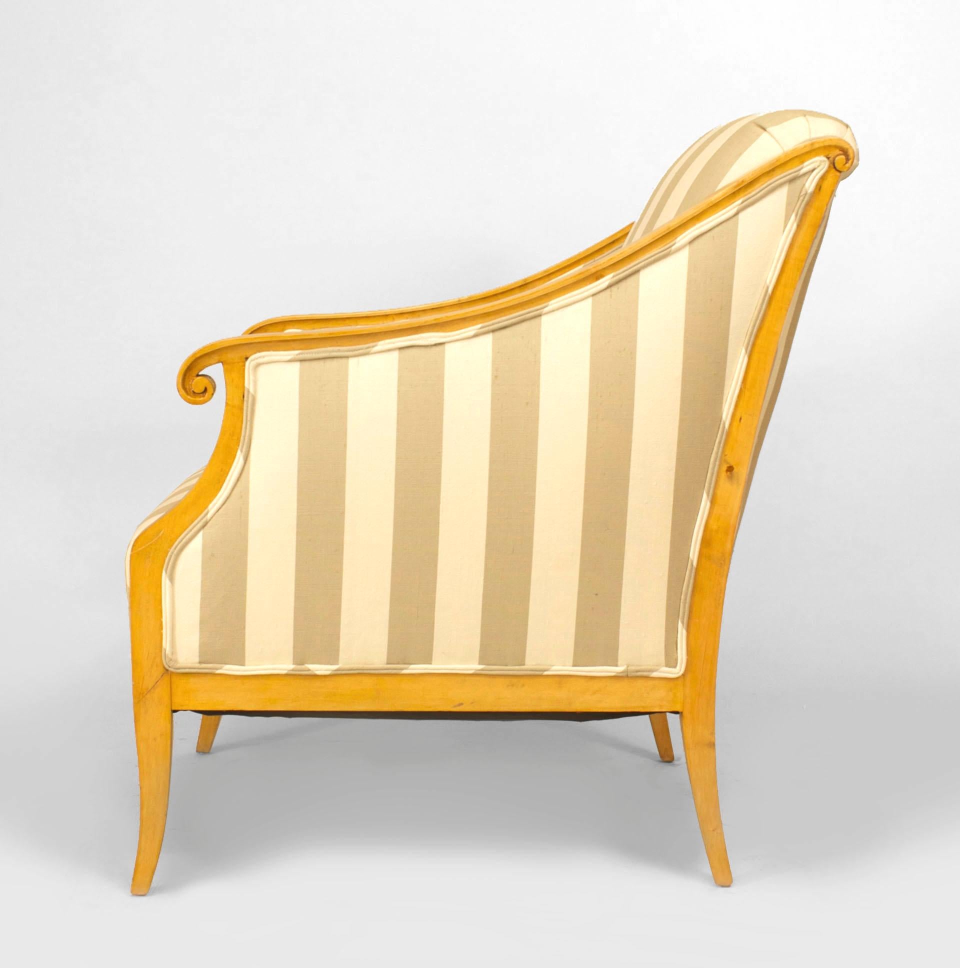 19th Century Pair of Swedish Biedermeier Bergeres