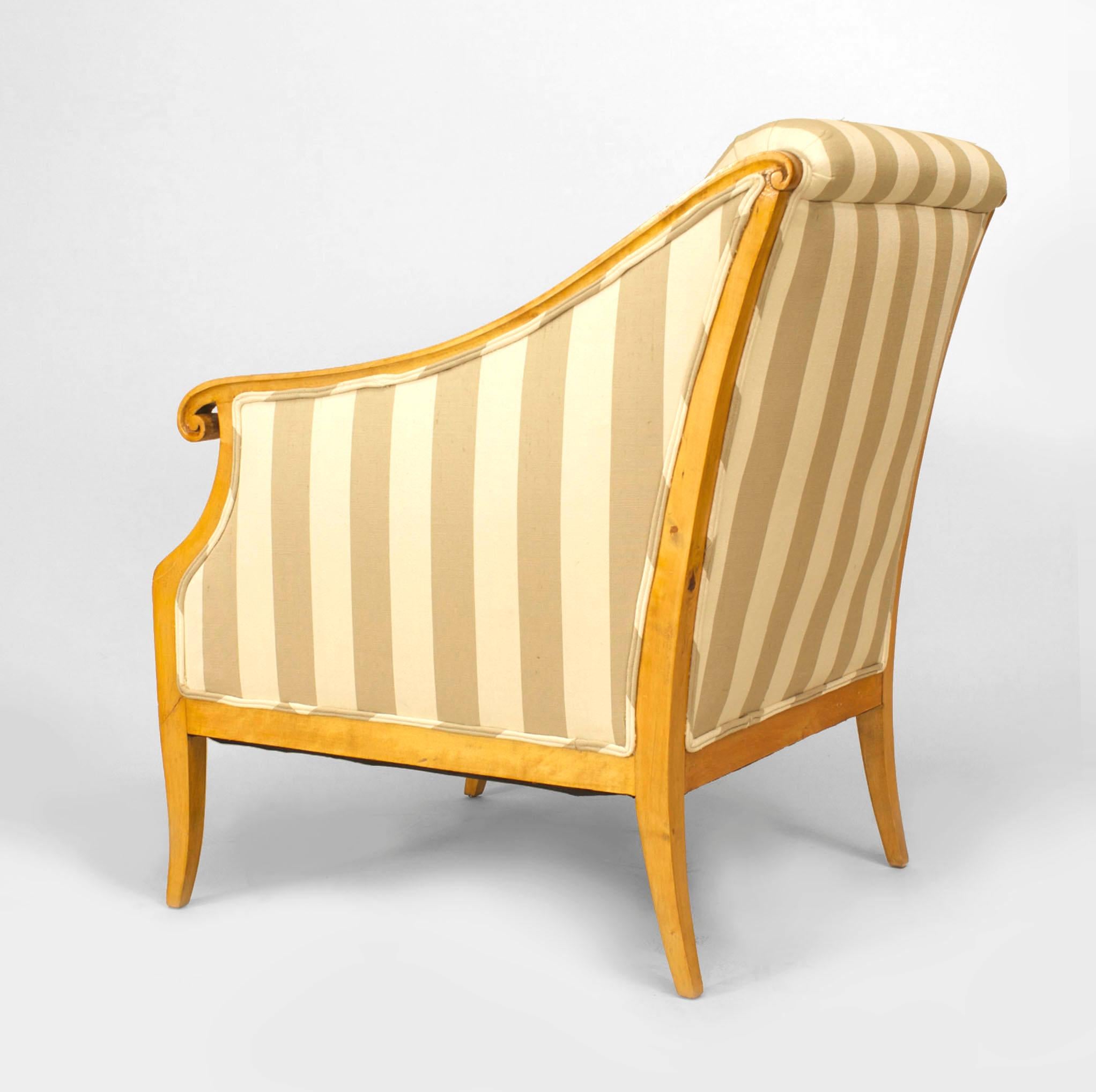 Maple Pair of Swedish Biedermeier Bergeres
