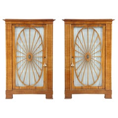 Pair of Swedish Biedermeier Fruitwood Cabinets