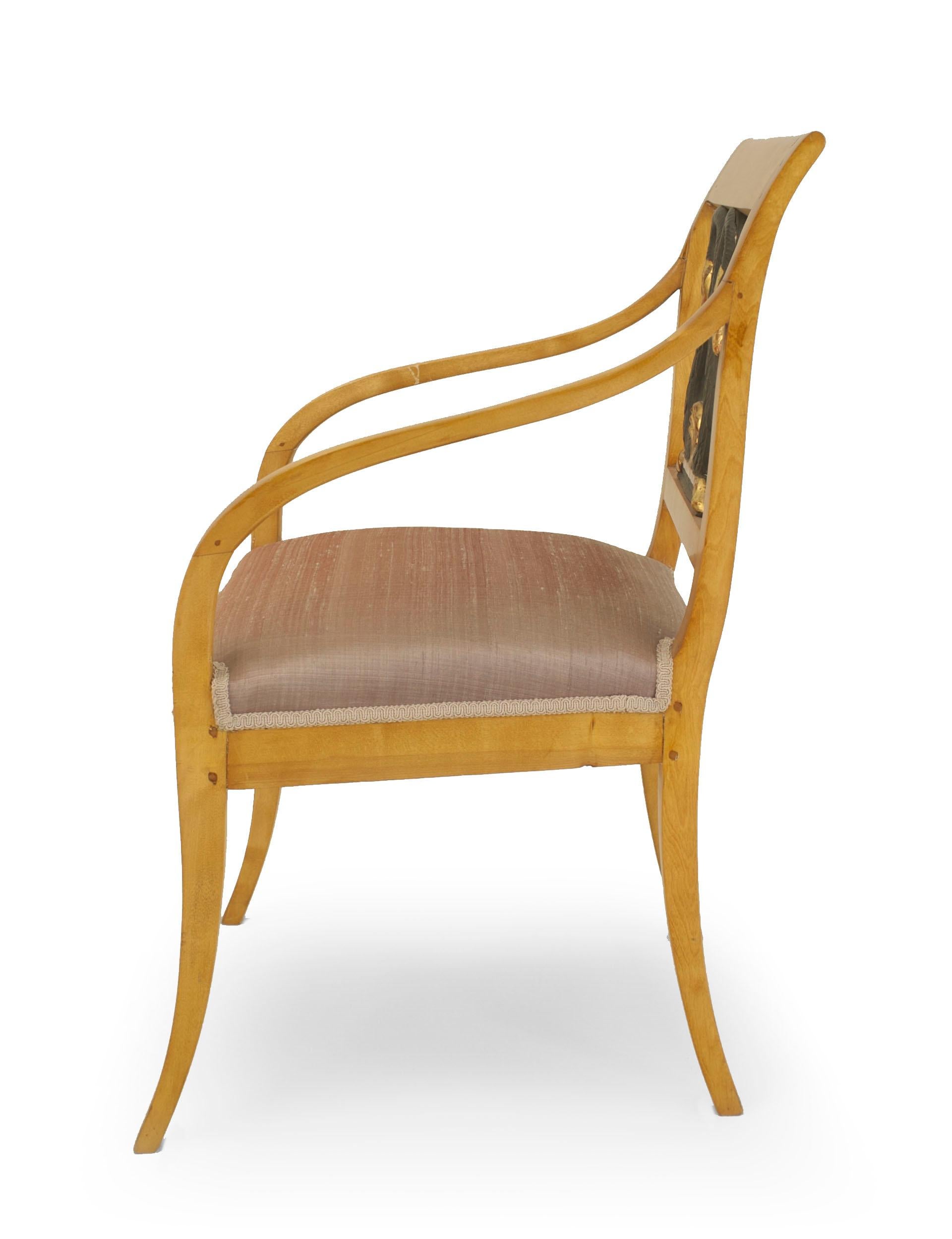 Paar schwedische vergoldete Biedermeier-Sessel (Schwedisch) im Angebot