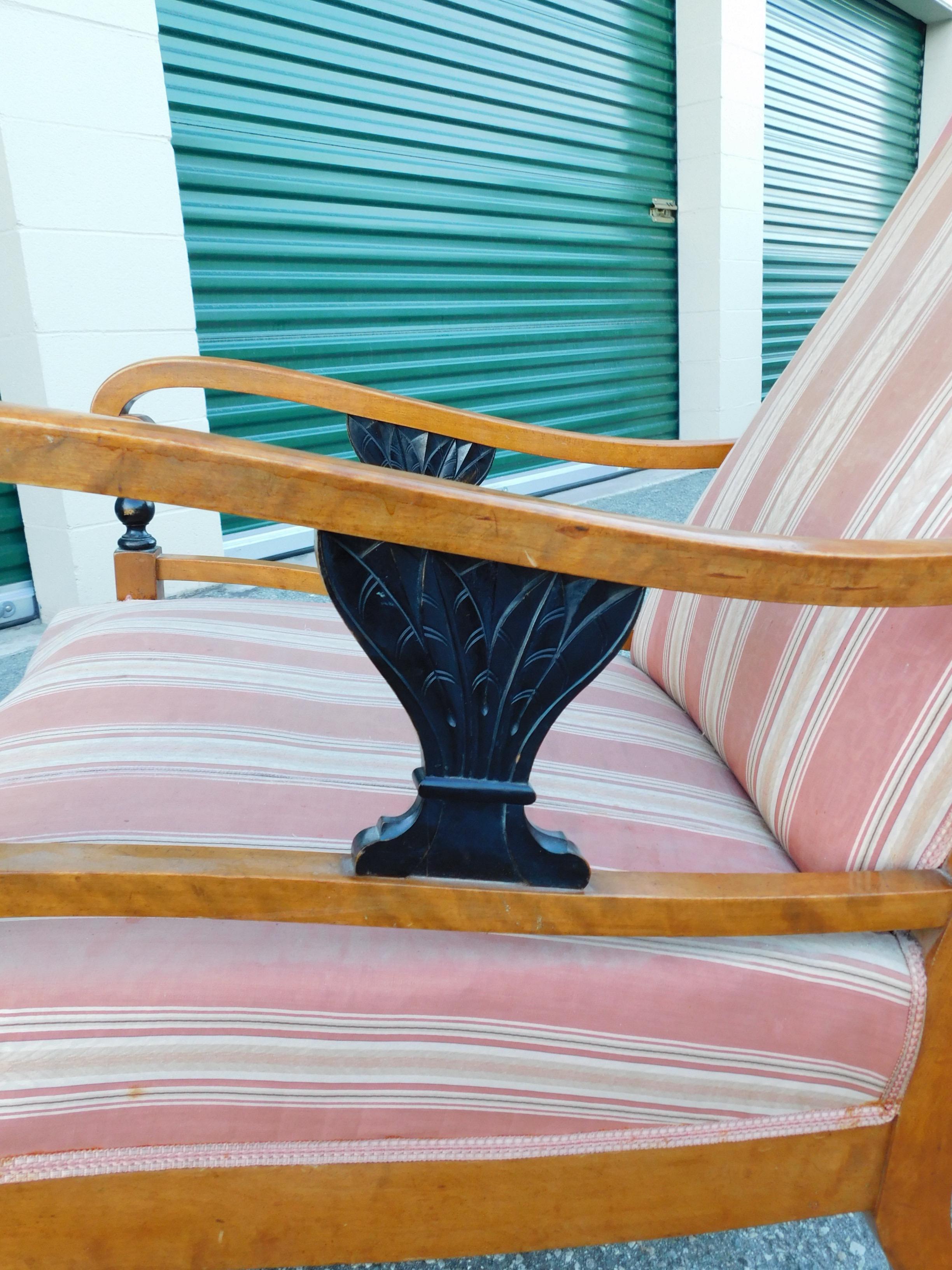 Pair of Swedish Biedermeier Revival Armchairs in Golden Birch, circa 1910 For Sale 12