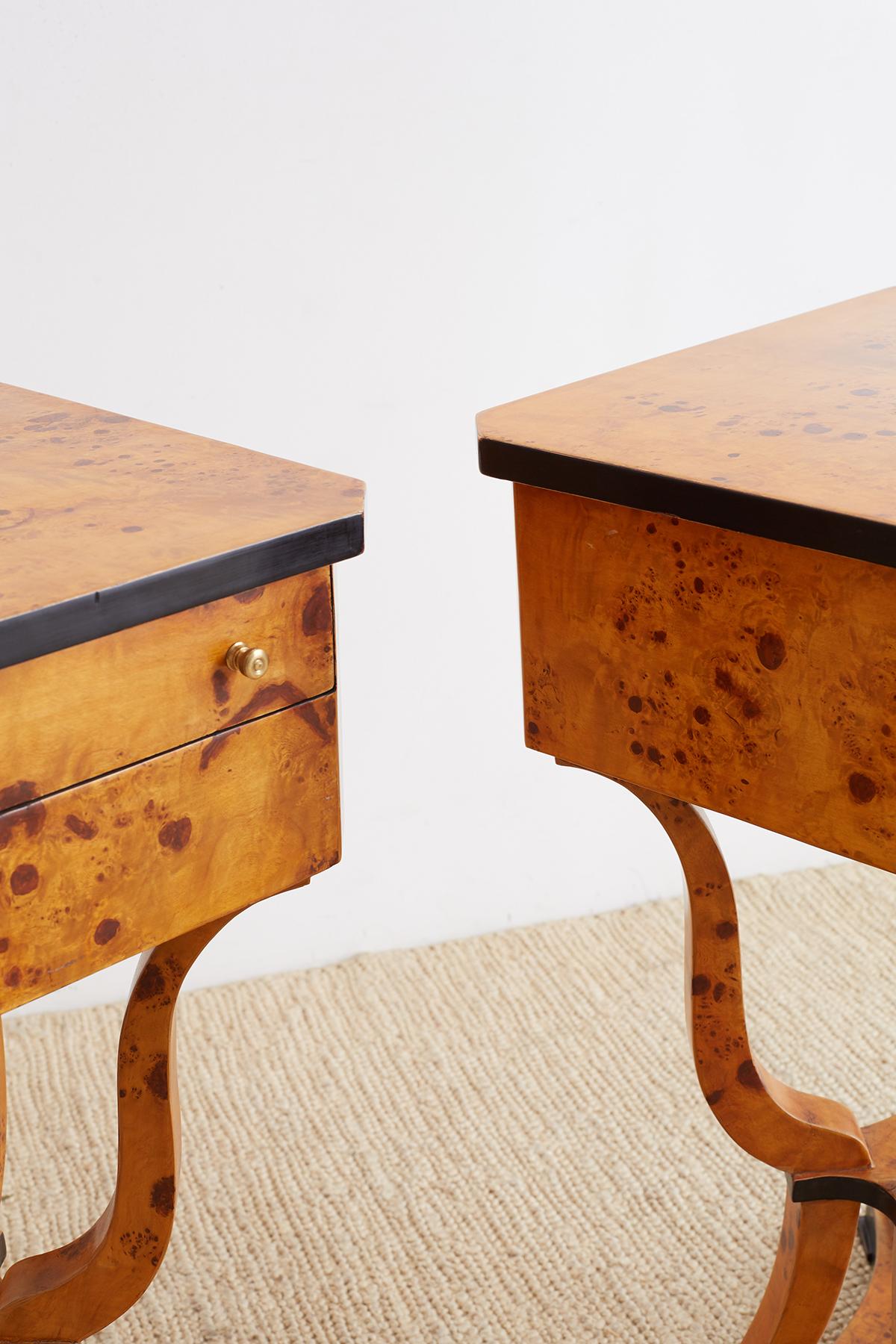 Pair of Swedish Biedermeier Style Sewing Table or Nightstands (Handgefertigt)