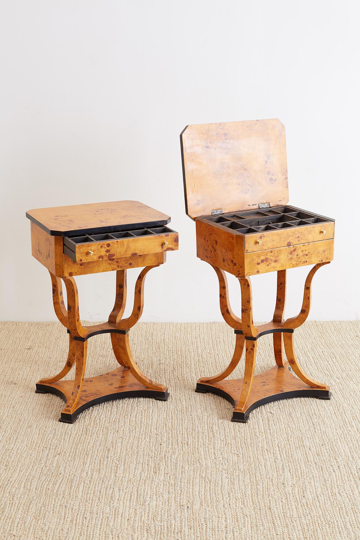 Pair of Swedish Biedermeier Style Sewing Table or Nightstands 1