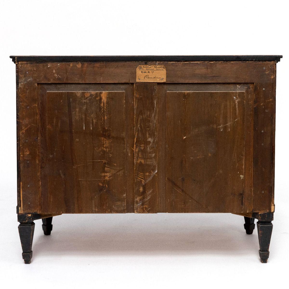 Pair of Swedish Black Painted Gustavian Style Chest of Drawers 2