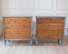 Pair of Swedish Blue Commodes