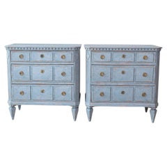 Pair of Swedish Blue Commodes