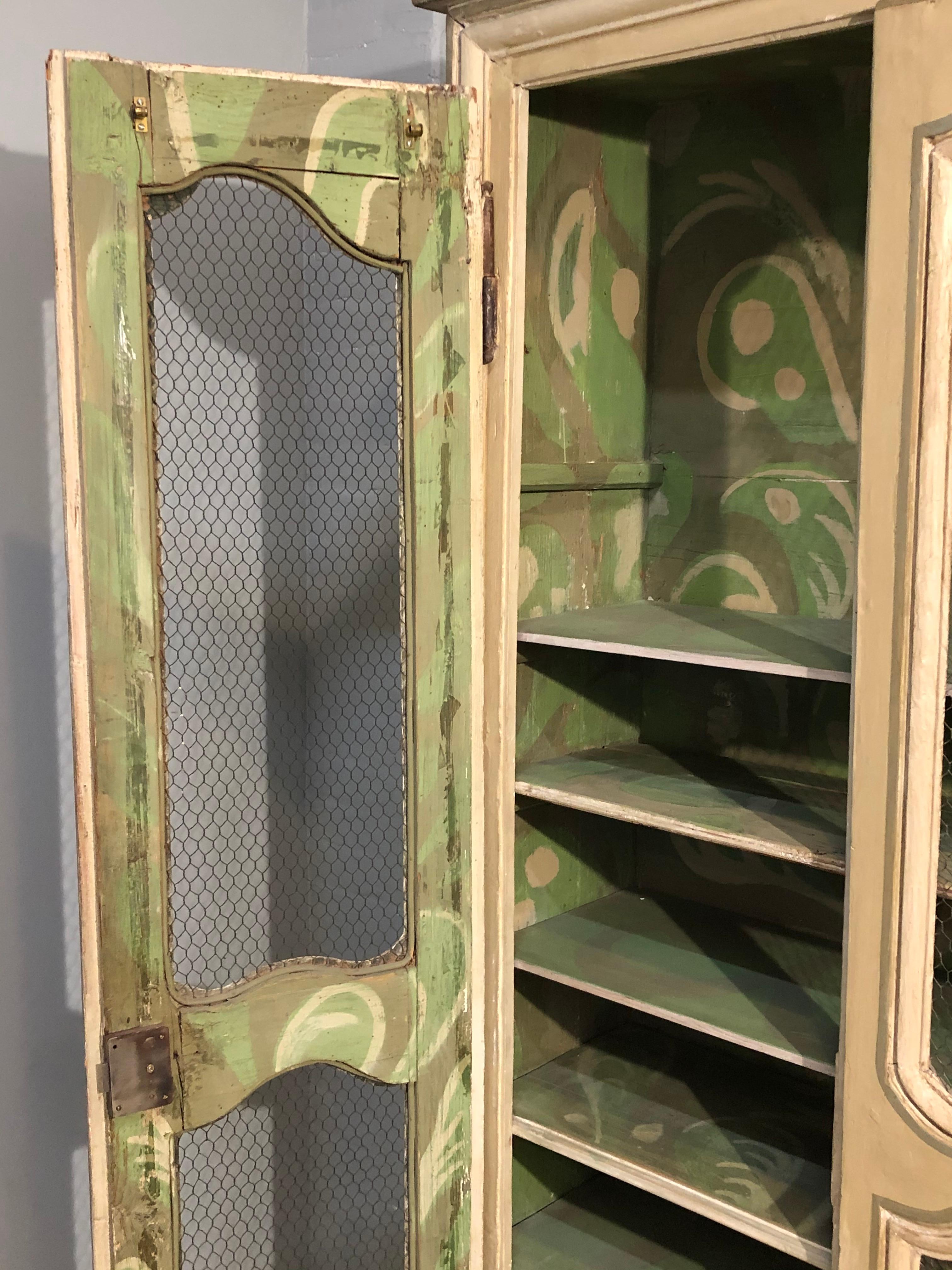 Pair of Continental Bookcase Cabinets Original Paint Decorated 6