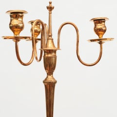 Pair of Swedish Brass Candelabra from Skultuna