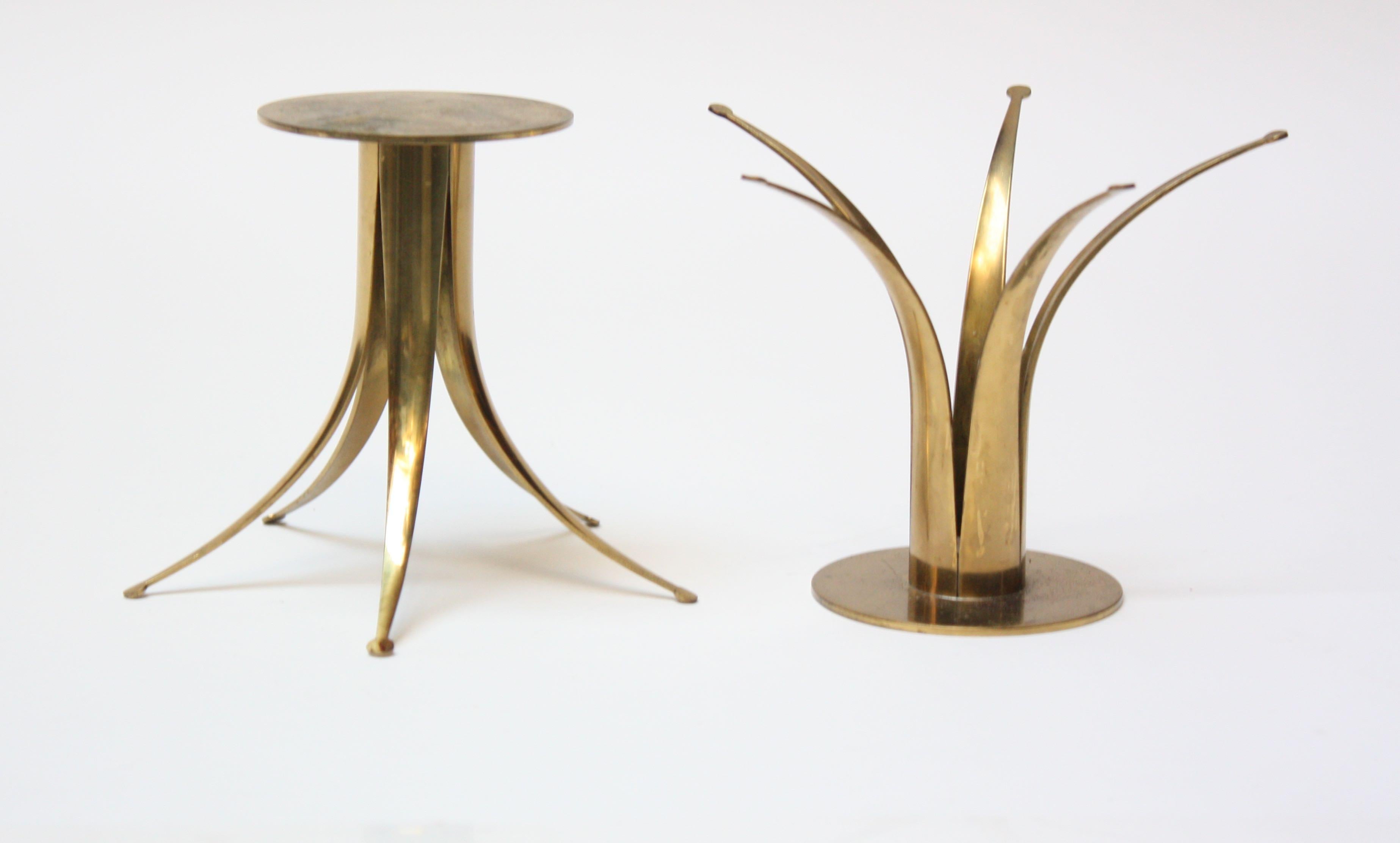 Mid-Century Modern Pair of Swedish Brass Candleholders by Ivar Ålenius Björk for Ystad Metall