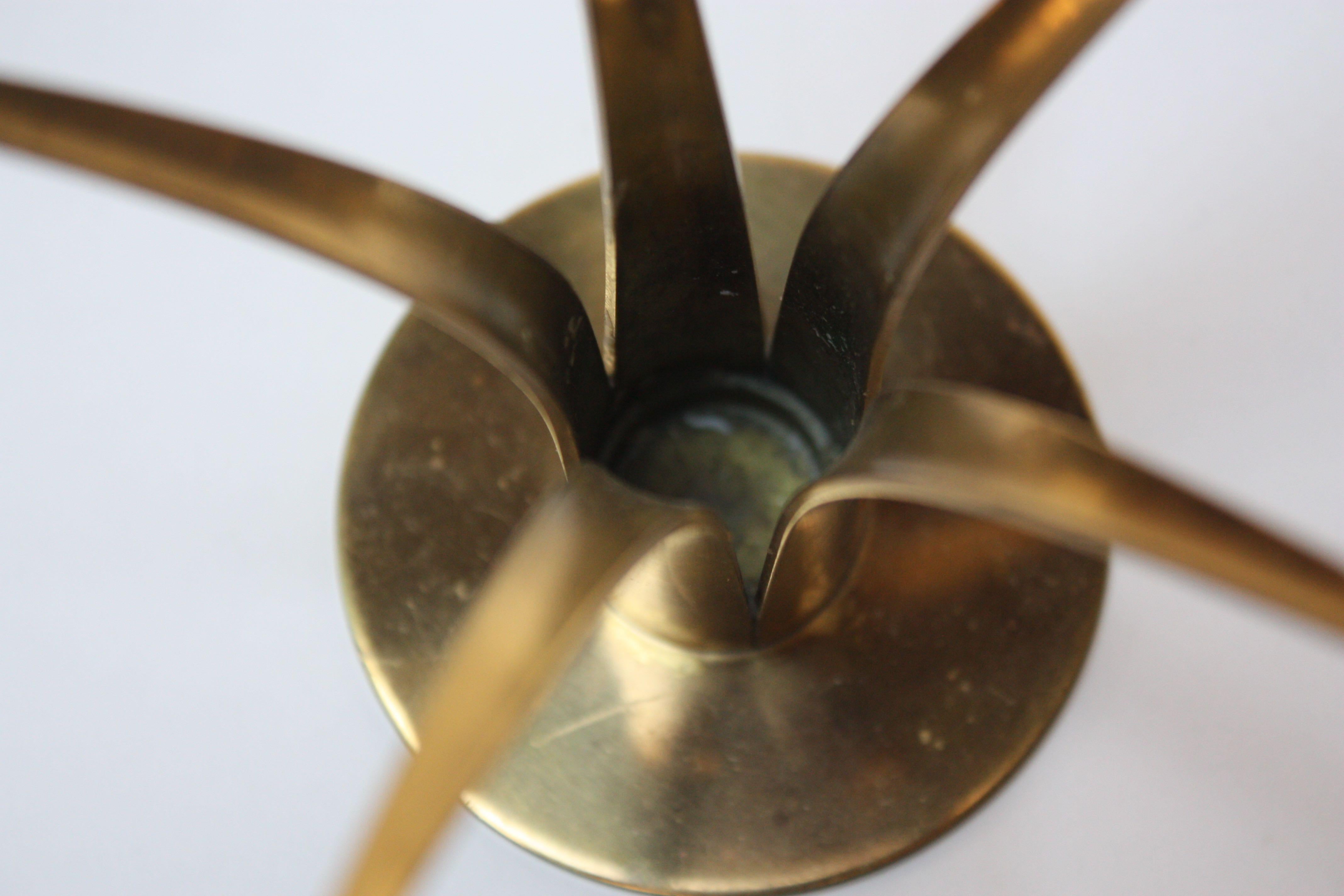 Pair of Swedish Brass Candleholders by Ivar Ålenius Björk for Ystad Metall In Good Condition In Brooklyn, NY