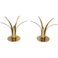 Pair of Swedish Brass Candleholders by Ivar Ålenius Björk for Ystad Metall