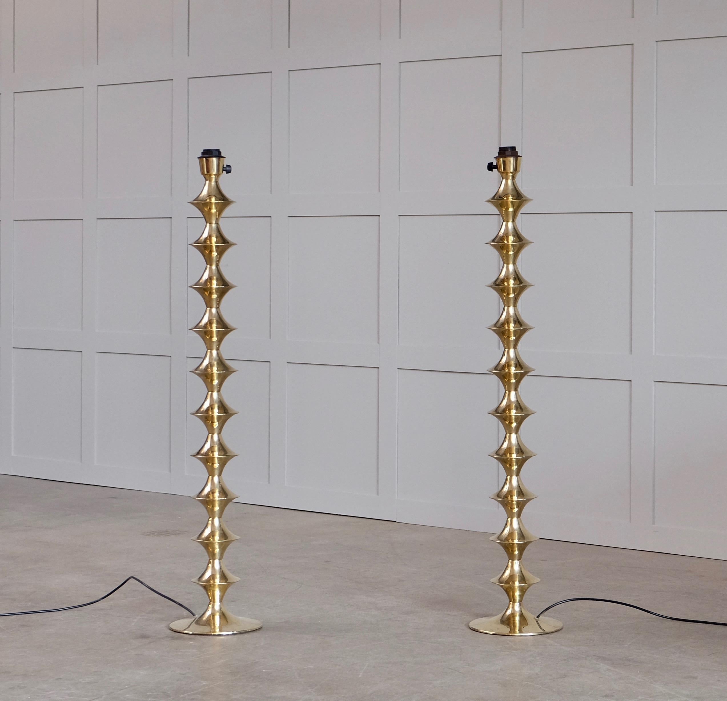 Pair of Swedish Brass Floor Lamps, 1960s 9