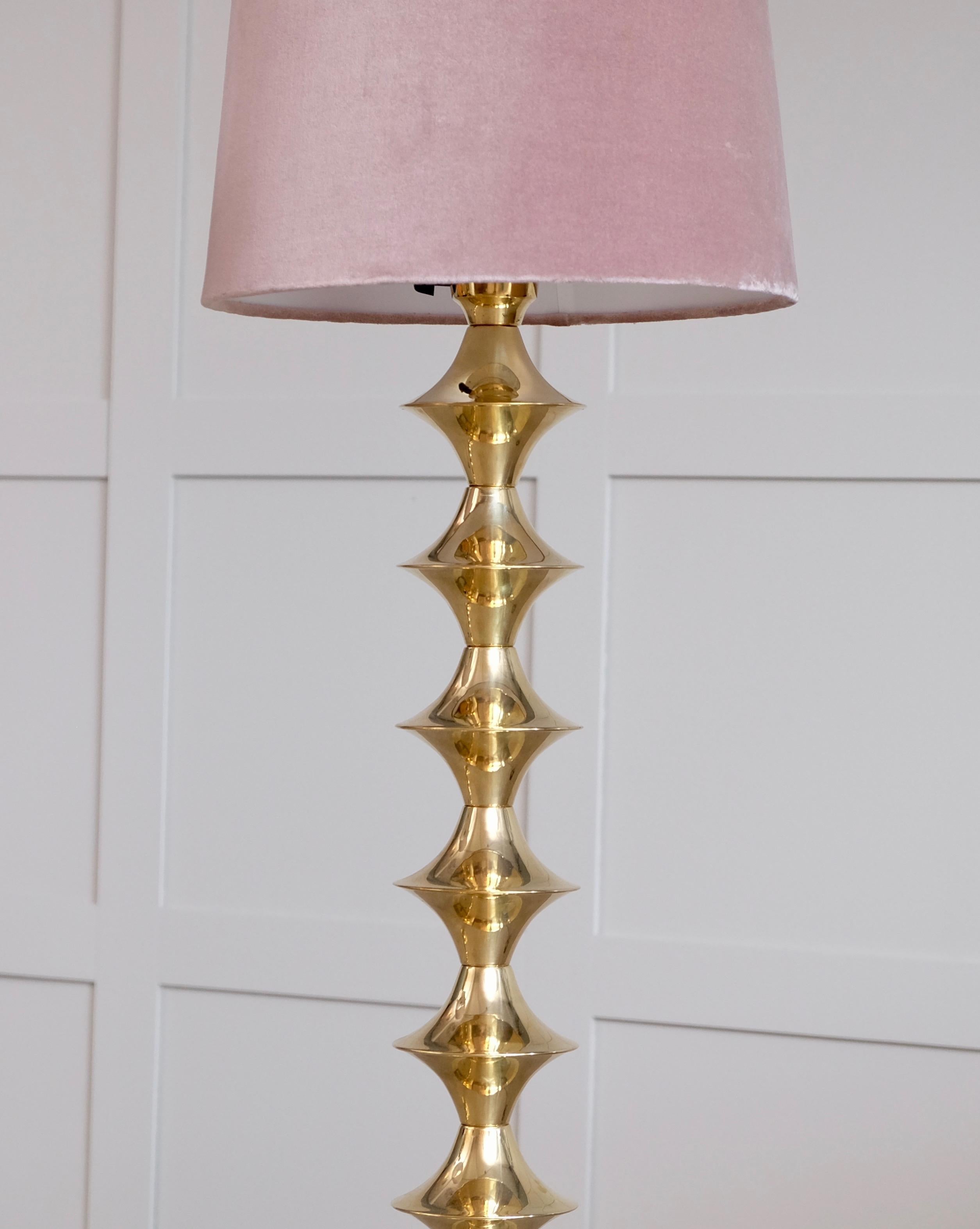 Mid-20th Century Pair of Swedish Brass Floor Lamps, 1960s