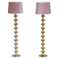 Pair of Swedish Brass Floor Lamps, 1960s