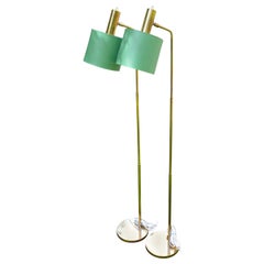 Pair of Swedish Brass Floor Lamps marked Bergboms G-03