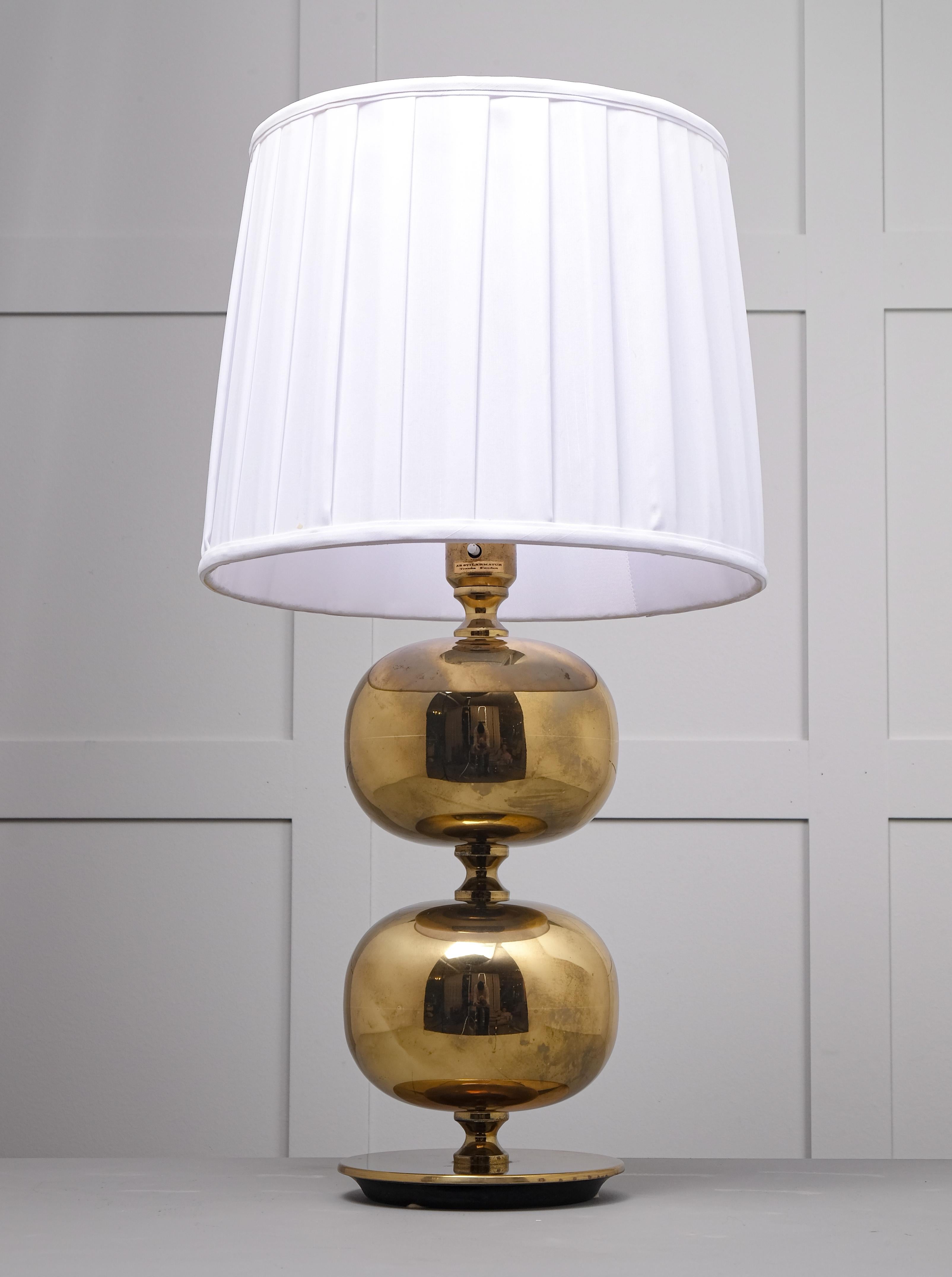 Pair of Swedish Brass Table Lamps, AB Stilarmatur, Tranås, 1960s For Sale 4